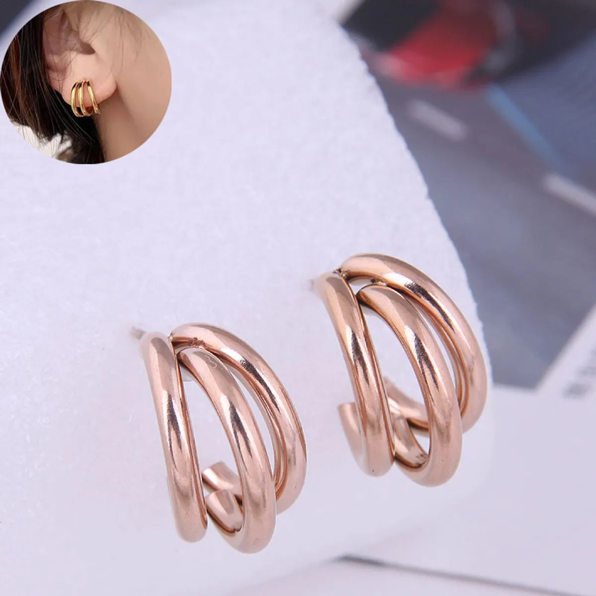 Fashion Sweet Simple Personality Titanium Steel Temperament Earrings