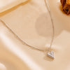Fashion Sweet Titanium Steel Round Beads Heart Pendant Earrings Bracelet Necklace Set With Heart Water Drop Bell Patterns