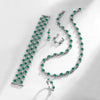 Fashion Synthetic Emerald Ring S925 Silver Retro Geometric Style