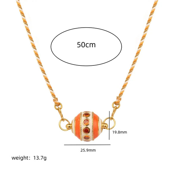 Fashion Tarot Necklace Copper Gold Plated Geometric Pendant Unisex Minimalist Style