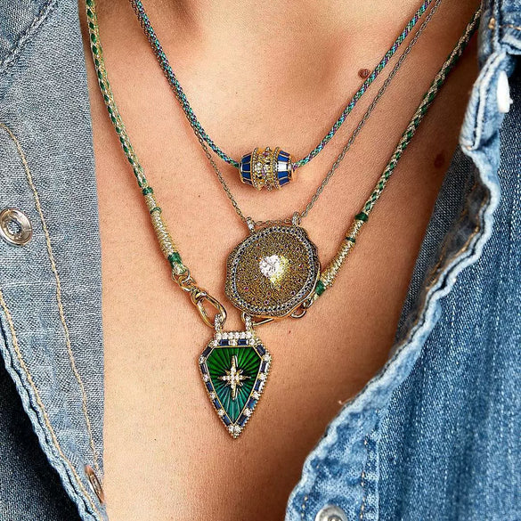 Fashion Tarot Necklace Copper Gold Plated Geometric Pendant Unisex