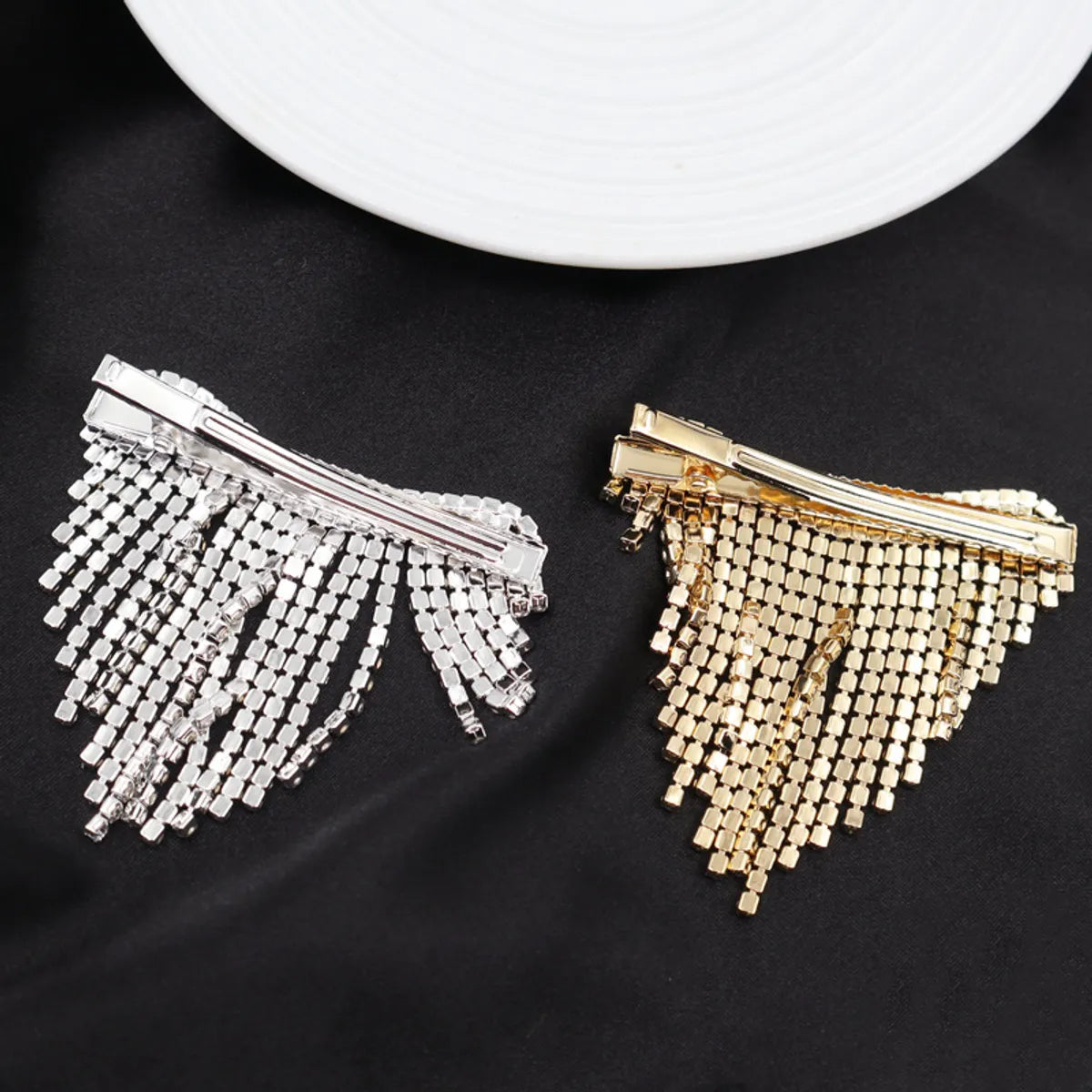 Fashion Tassel Alloy Plating Inlay Rhinestones Hair Clip 1 Piece