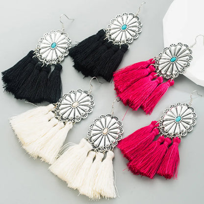 Fashion Tassel Alloy Tassel Turquoise Earrings 1 Pair