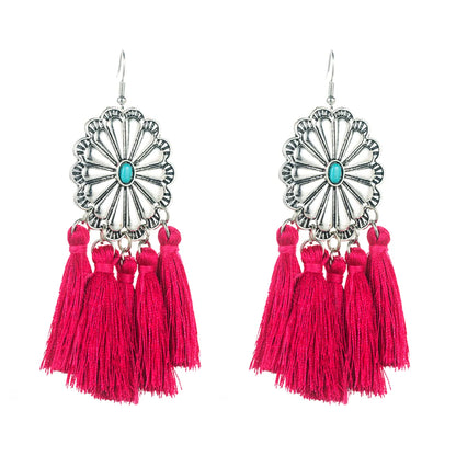 Fashion Tassel Alloy Tassel Turquoise Earrings 1 Pair