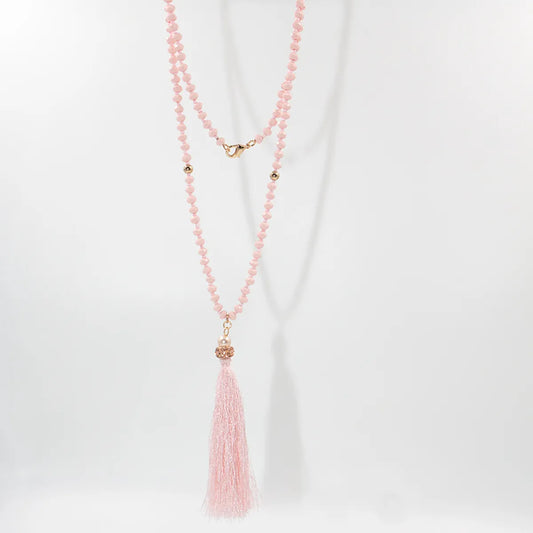 Fashion Tassel Artificial Crystal Imitation Pearl Alloy Beaded Handmade Zircon Women's Layered Necklaces 1 Piece