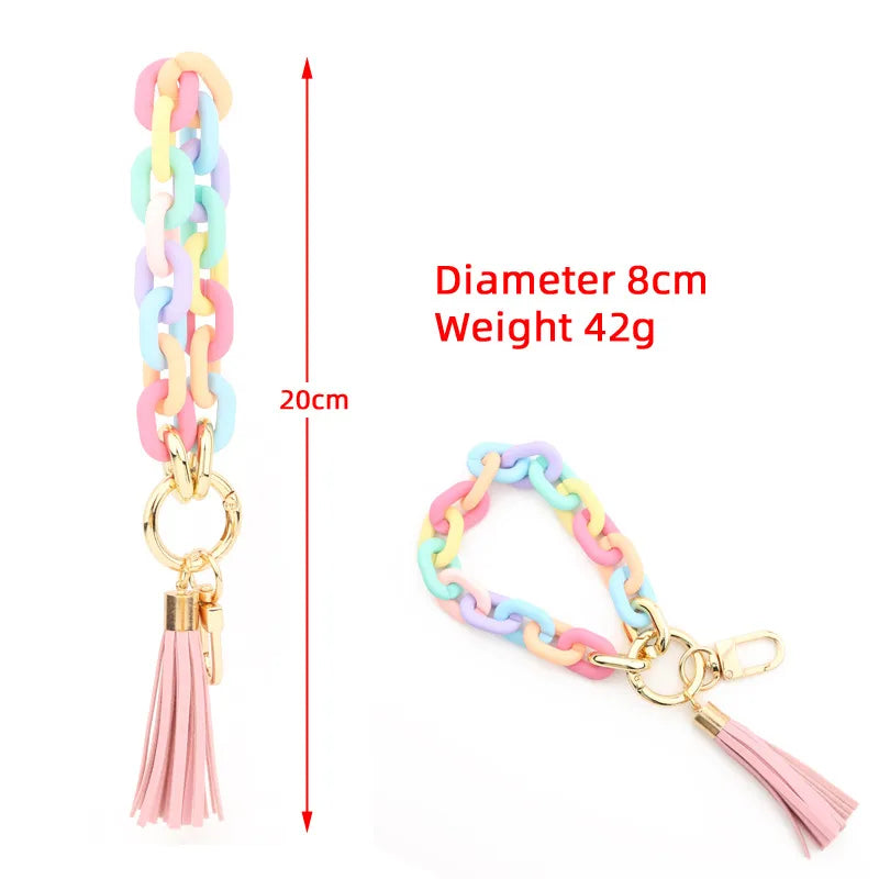 Fashion Tassel Arylic Women'S Bag Pendant Keychain 1 Piece