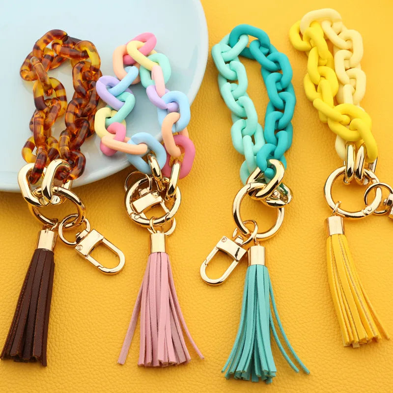 Fashion Tassel Arylic Women'S Bag Pendant Keychain 1 Piece