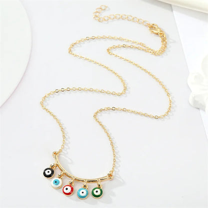 Fashion Tassel Colored Devil Eye Pendant Resin Turkey Eye Collarbone Chain