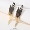 Fashion Tassel Copper Plating Inlay Artificial Diamond Pearl Drop Earrings 1 Pair