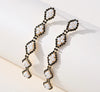 Fashion Tassel Copper Plating Inlay Artificial Diamond Pearl Drop Earrings 1 Pair