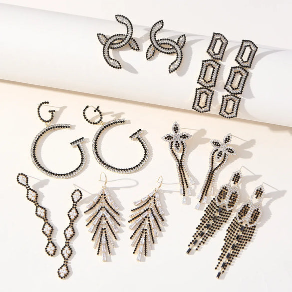 Fashion Tassel Copper Plating Inlay Artificial Diamond Pearl Drop Earrings 1 Pair