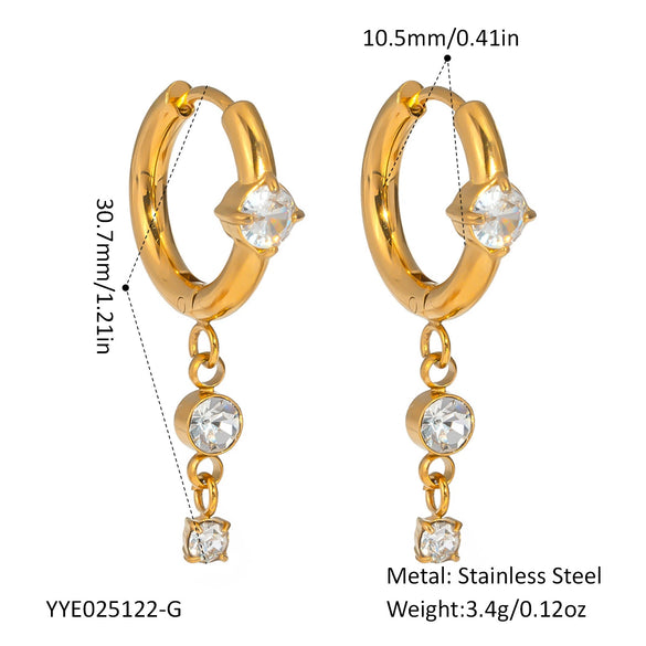 Fashion Tassel Light Luxury Design Women's Geometric Earrings Pendant Jewelry In Stainless Steel With Pvd Furnace Vacuum Real Gold Plating