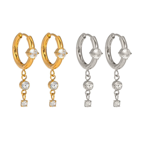 Fashion Tassel Light Luxury Design Women's Geometric Earrings Pendant Jewelry In Stainless Steel With Pvd Furnace Vacuum Real Gold Plating
