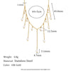 Fashion Temperament Antique Jewelry Stainless Steel Plated Imitation Pearl Tassel Necklace Geometric Shape Electroplated