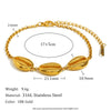 Fashion Temperament Hand Jewelry Stainless Steel Geometric Ring Bracelet 18K Gold Plated Electroplated For Women