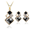 Fashion Temperament Jewelry Set Women's Classic Geometric Square Crystal Acrylic Jewelry