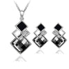 Fashion Temperament Jewelry Set Women's Classic Geometric Square Crystal Acrylic Jewelry