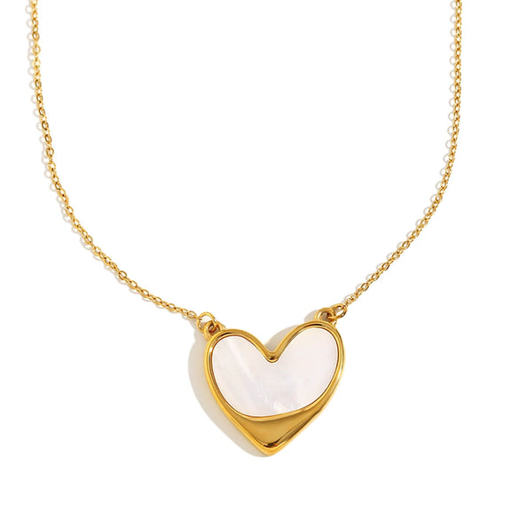 Fashion Temperament Joker Jewelry Stainless Steel 18K Gold Plated Heart Shape Love Necklace For Women
