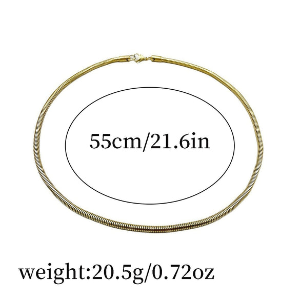 Fashion Thick Chain Necklace Stainless Steel 18K Goldplated Hiphop Rock Style