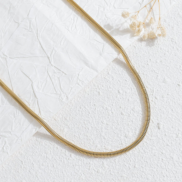 Fashion Thick Chain Necklace Stainless Steel 18K Goldplated Hiphop Rock Style