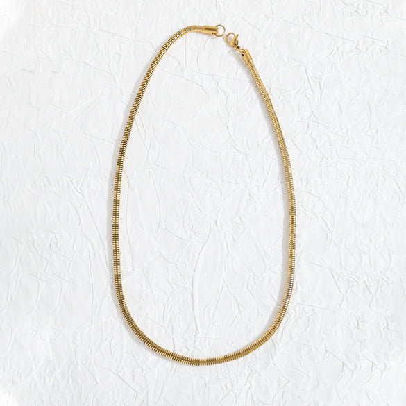 Fashion Thick Chain Necklace Stainless Steel 18K Goldplated Hiphop Rock Style