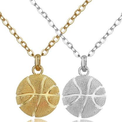 Fashion Three-Dimensional Basketball Alloy Necklace