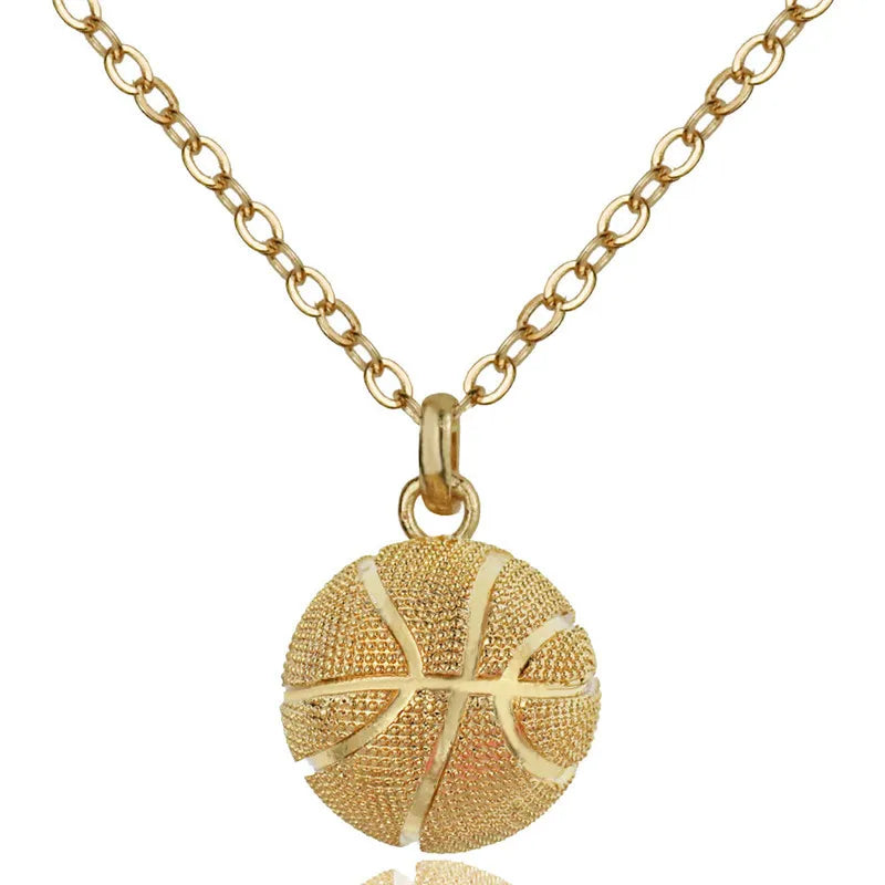 Fashion Three-Dimensional Basketball Alloy Necklace