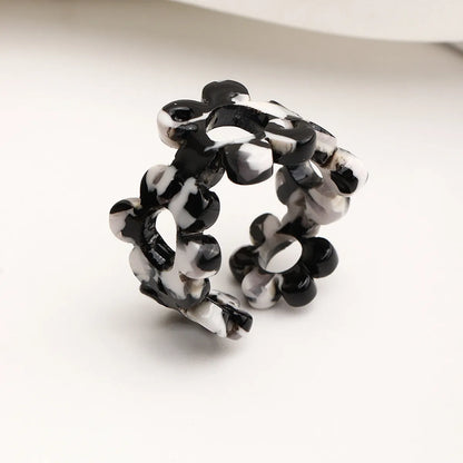 Ig Style Flower Resin Women's Open Ring