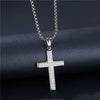 Fashion Titanium Steel And Stainless Steel Jewelry With Geometric Diamond Cross Sweater Necklace