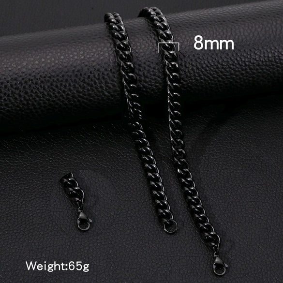 Fashion Titanium Steel And Stainless Steel Round Grinding Cuban Chain Necklace With Wave Pattern And Geometric Style Unisex Jewelry With Electroplating Treatment