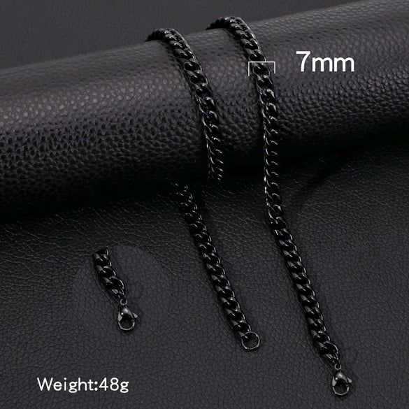 Fashion Titanium Steel And Stainless Steel Round Grinding Cuban Chain Necklace With Wave Pattern And Geometric Style Unisex Jewelry With Electroplating Treatment