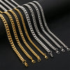 Fashion Titanium Steel And Stainless Steel Round Grinding Cuban Chain Necklace With Wave Pattern And Geometric Style Unisex Jewelry With Electroplating Treatment