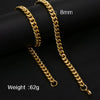 Fashion Titanium Steel And Stainless Steel Round Grinding Cuban Chain Necklace With Wave Pattern And Geometric Style Unisex Jewelry With Electroplating Treatment