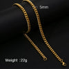 Fashion Titanium Steel And Stainless Steel Round Grinding Cuban Chain Necklace With Wave Pattern And Geometric Style Unisex Jewelry With Electroplating Treatment