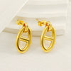 Fashion Titanium Steel Animal Zodiac Pig Nose Hollow Electroplated Women's Earrings