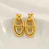 Fashion Titanium Steel Animal Zodiac Pig Nose Hollow Electroplated Women's Earrings