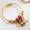 Fashion Titanium Steel Bracelet With Crystal Beaded Cherry Owl Star Sun Diamond Pendant Sweet Fruit Food Style Unisex Set With Diamonds