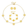 Fashion Titanium Steel Five Leaf Clover Electroplated Jewelry Set Necklace Bracelet