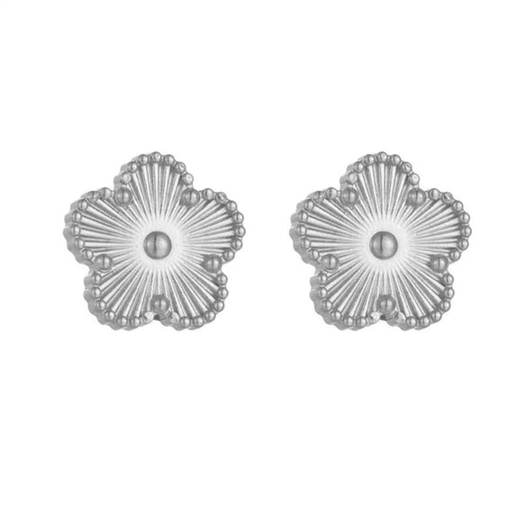 Fashion Titanium Steel Five Leaf Clover Electroplated Jewelry Set Necklace Bracelet