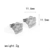 Fashion Titanium Steel Flower Earrings For Ladies With Electroplating