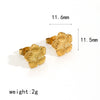 Fashion Titanium Steel Flower Earrings For Ladies With Electroplating