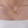 Fashion 316L Stainless Steel Geometric Round Pendant Clavicle Chain
