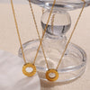 Fashion 316L Stainless Steel Geometric Round Pendant Clavicle Chain