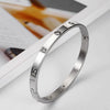 Fashion Titanium Steel Geometric Zircon Bracelet With Diamond Cut Finish Elegant Lightweight Jewelry Accessory For Couples