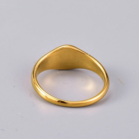 Fashion Titanium Steel Gold Plated Hexagonal Star Ring