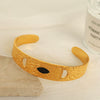 Fashion 316L Stainless Steel Goldplated Cshaped Opening Adjustable Bracelet With Oil Dropping Design And Electroplating Process