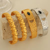 Fashion 316L Stainless Steel Goldplated Cshaped Opening Adjustable Bracelet With Oil Dropping Design And Electroplating Process