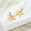 Fashion Titanium Steel Goldplated Fivepointed Star Stud Earrings For Women