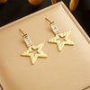 Fashion Titanium Steel Goldplated Fivepointed Star Stud Earrings For Women