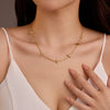 Fashion Titanium Steel Goldplated Thin Strip Collarbone Necklace With Electroplating Treatment